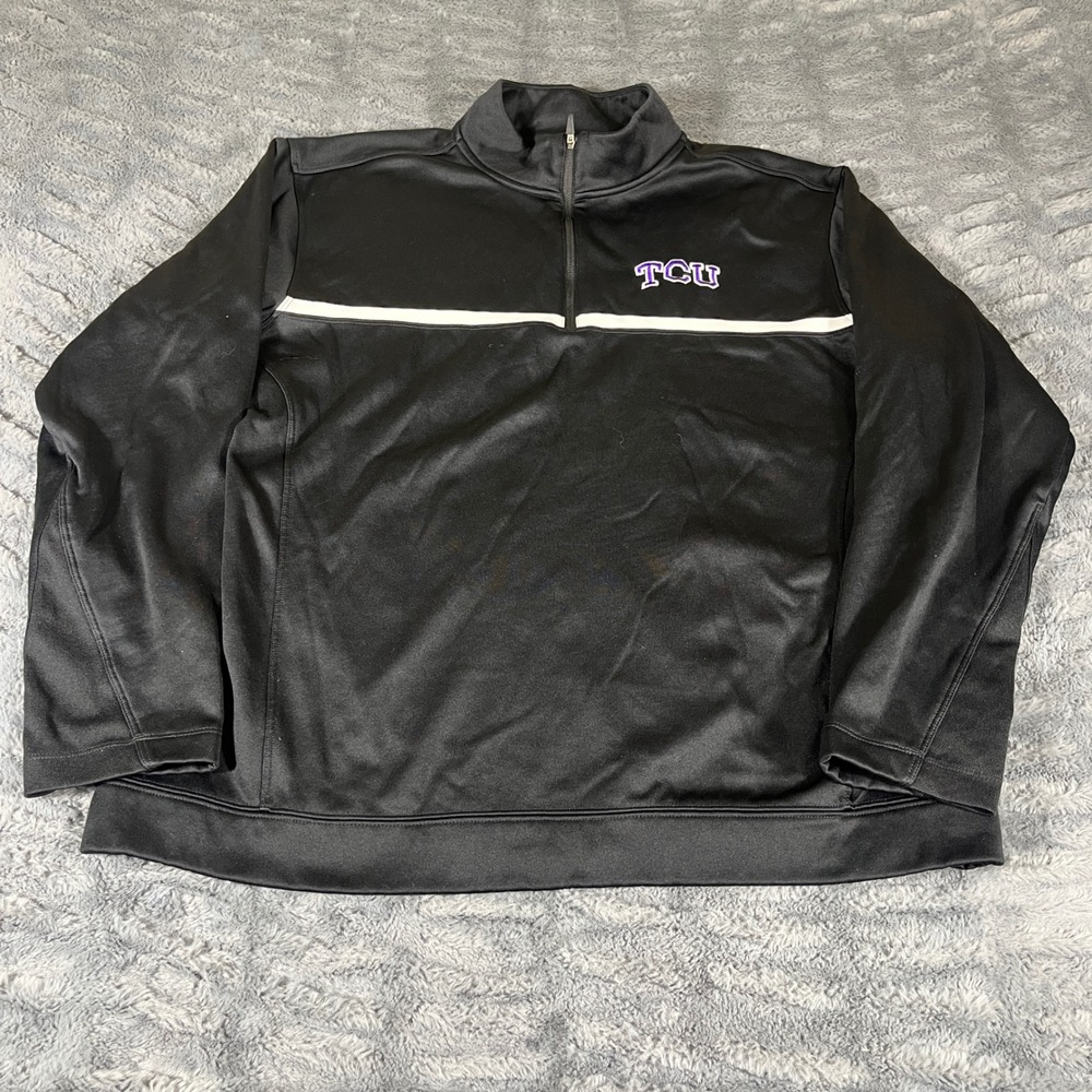Nike Golf TCU Horned Frogs‎ Therma-FIT 1/4 Zip Pullover Mens Large Black 482196